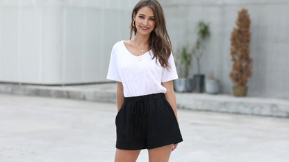 Stylish Shorts for Women with Drawstring Pockets
