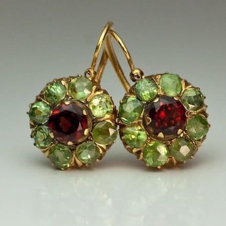 Elegant Earrings for Women with Red Green Design