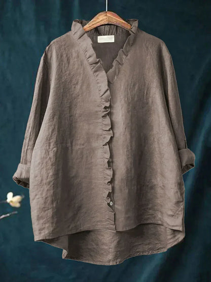Elegant Blouse for Women with V Neck