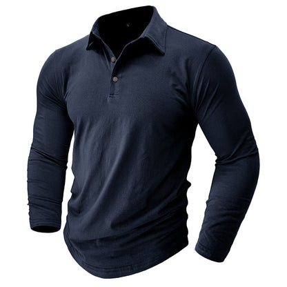 Classic Polo Shirt for Men with Long Sleeve