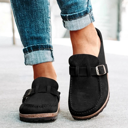 Comfortable Loafers for Women with Buckle Low Heel Slip On Style