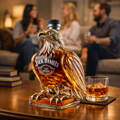 Effortless Whisky Decanter Bottle Gift Set with Eagle Design