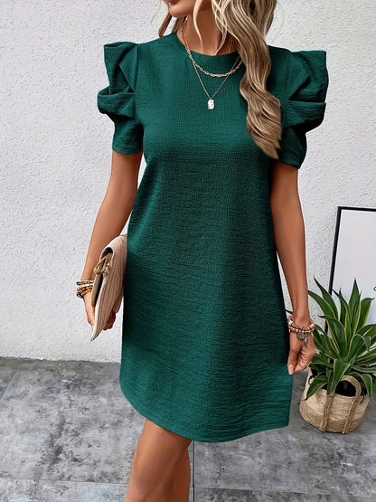 Stylish Mini Dress for Women with Puff Sleeve Shift