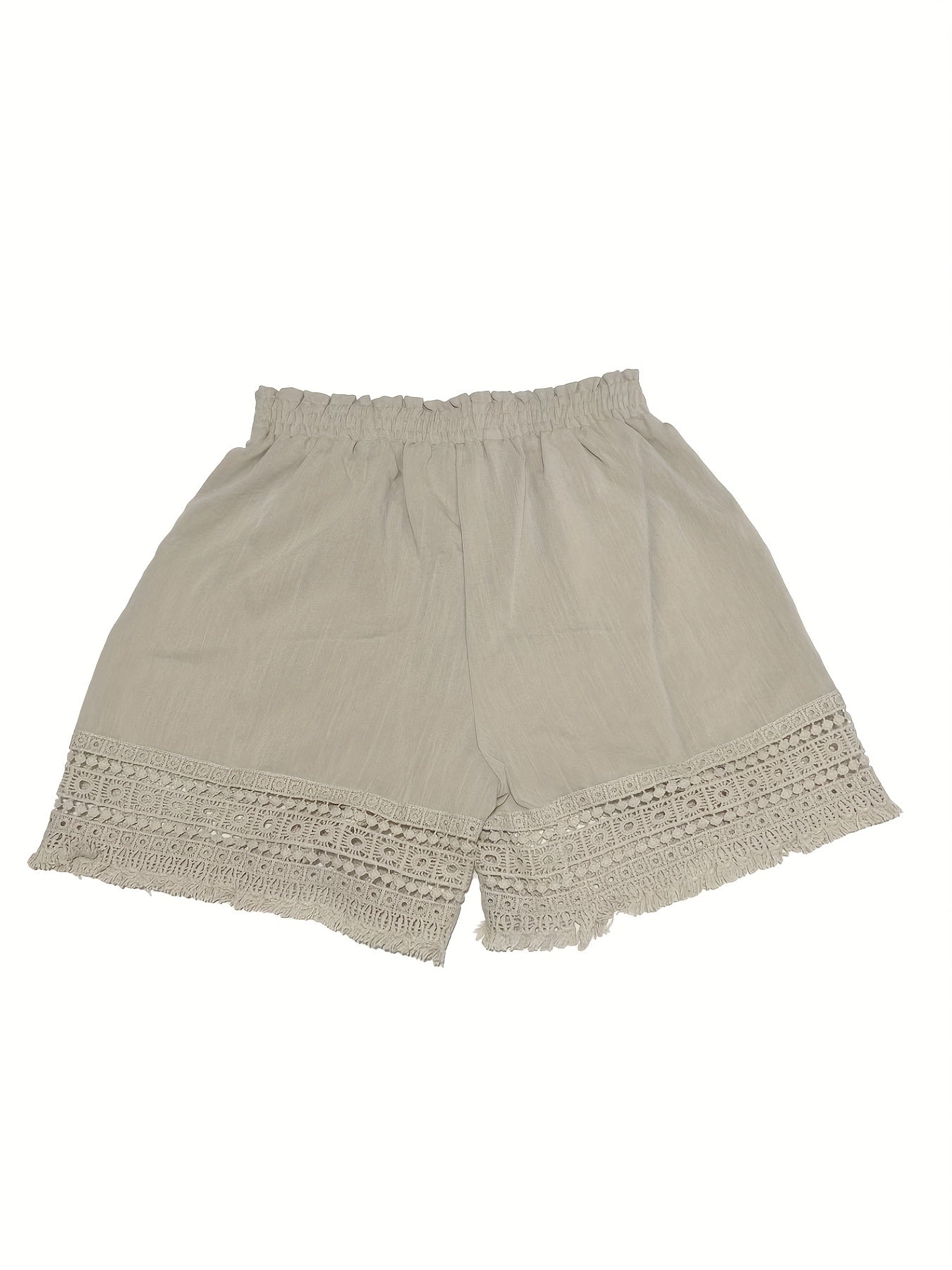 Comfortable Lace Shorts for Women with Elastic Waist Pockets