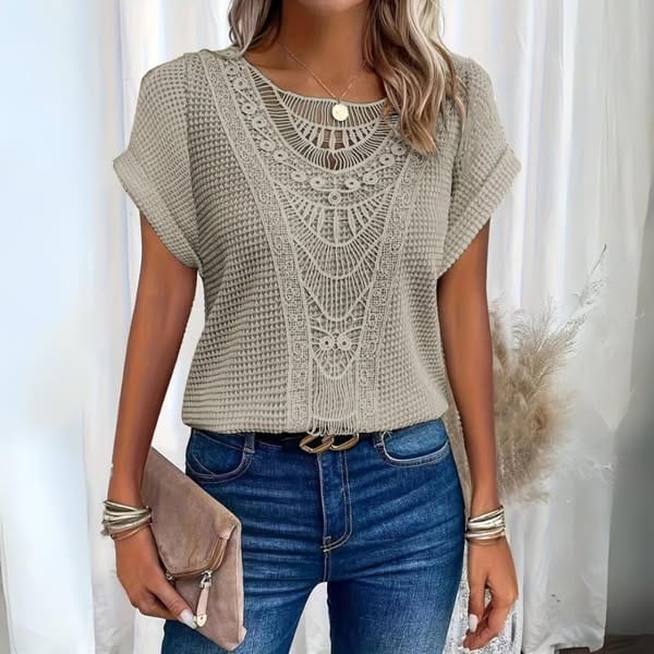 Effortless Lace Blouse for Women with Vintage Casual Style