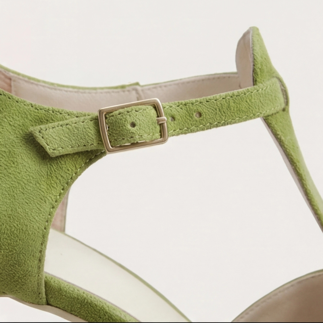 Comfortable Green Heels for Women with Closed Toe Cushioned Style