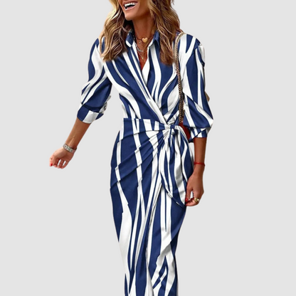 Stylish Striped Midi Dress for Women
