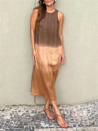 Elegant Dress for Women with Round Neck Sleeveless