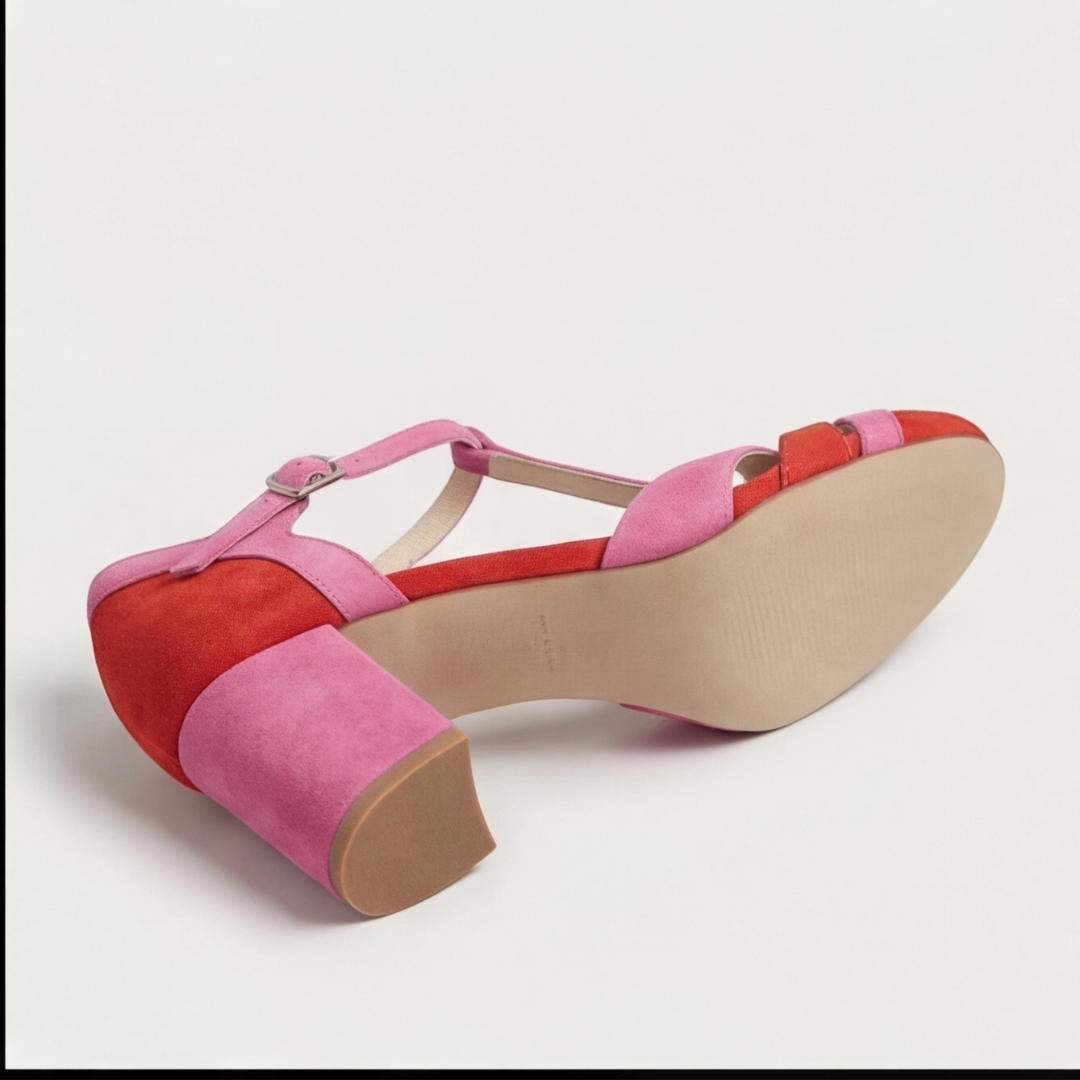 Comfortable Heels for Women with Closed Toe T Strap Ankle Style