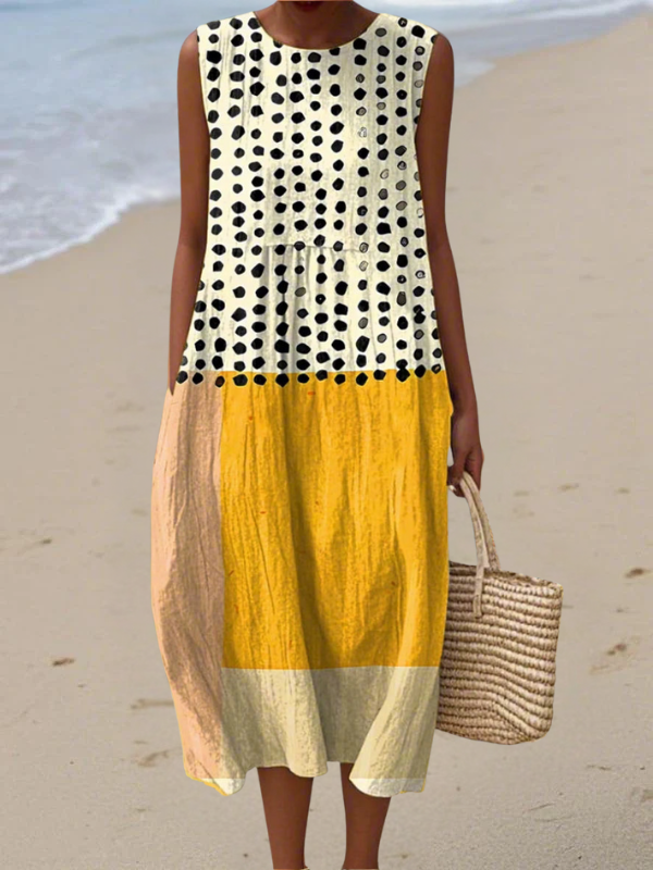Stylish Color Block Midi Dress for Women