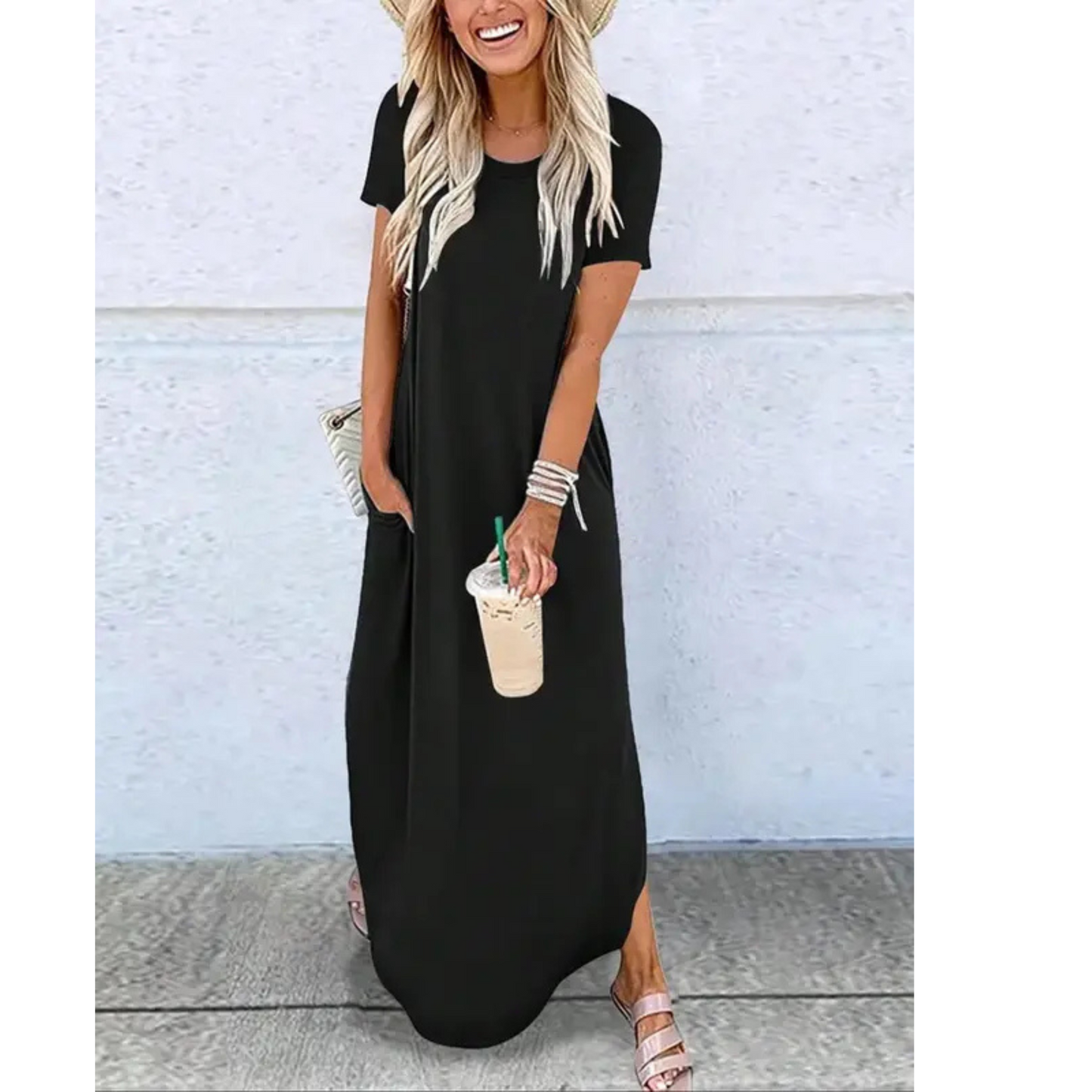 Stylish Maxi Dress for Women with Round Neck