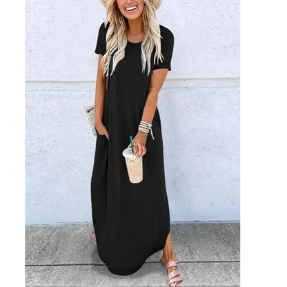 Stylish Maxi Dress for Women with Round Neck
