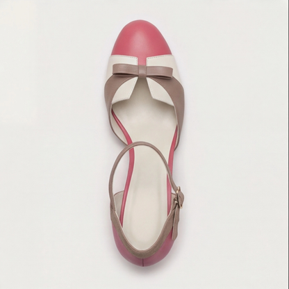 Comfortable Color Block Heels for Women with Cushioned Style