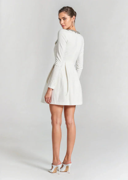 Stylish Velvet Mini Dress for Women with Square Neck