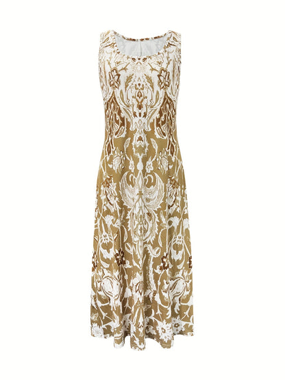 Effortless Floral Maxi Dress for Women with Sleeveless Casual Style