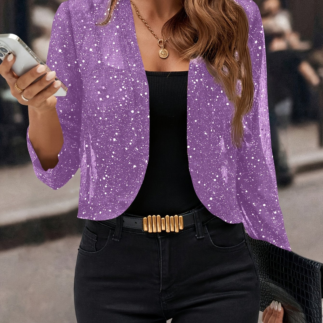 Stylish Jacket for Women with Elbow Sleeve Cropped