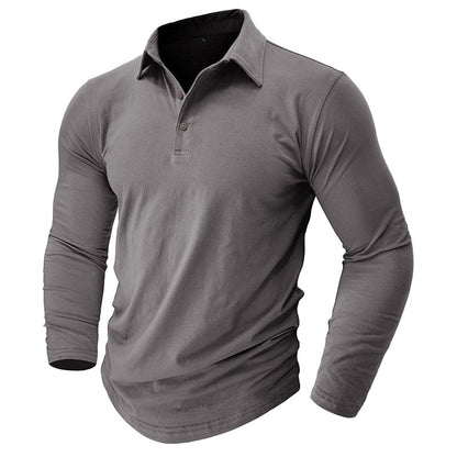 Classic Polo Shirt for Men with Long Sleeve