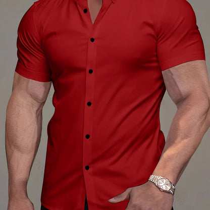 Comfortable Button Down Shirt for Men with Short Sleeve