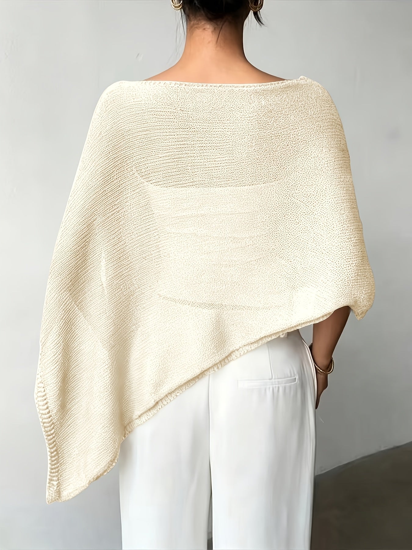 Effortless Poncho Shirts for Women with Asymmetric Hem Oversized Knit Style