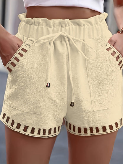 Effortless Shorts for Women with High Waist Drawstring