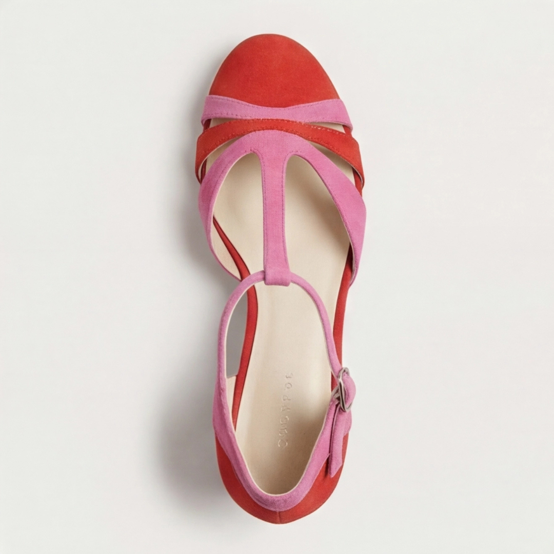 Comfortable Heels for Women with Closed Toe T Strap Ankle Style