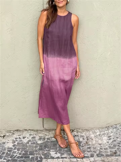 Elegant Dress for Women with Round Neck Sleeveless