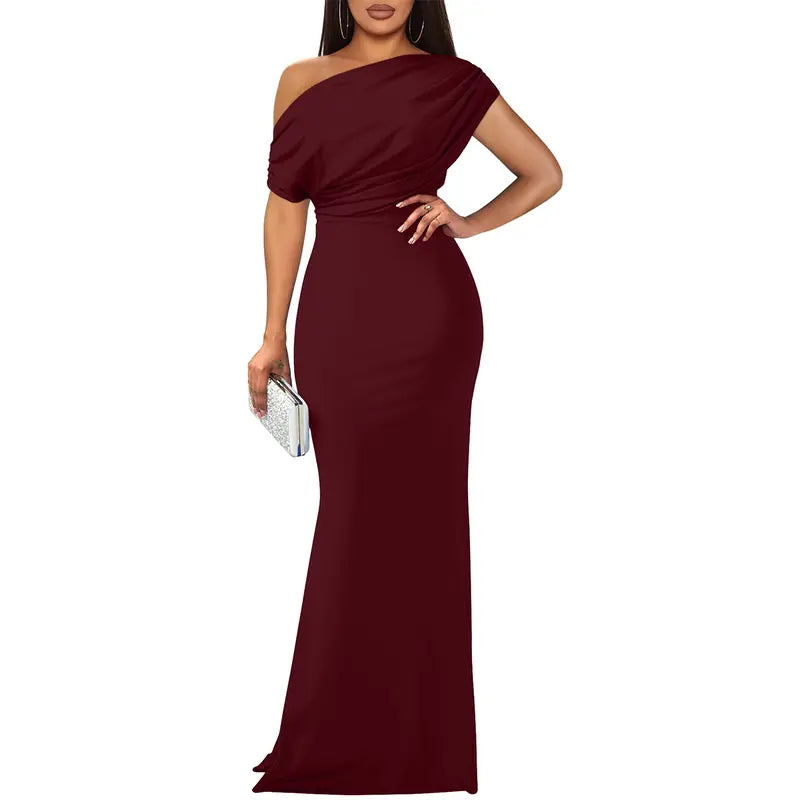 Stylish Evening Dress for Women with Off Shoulder Formal Wedding Guest Style