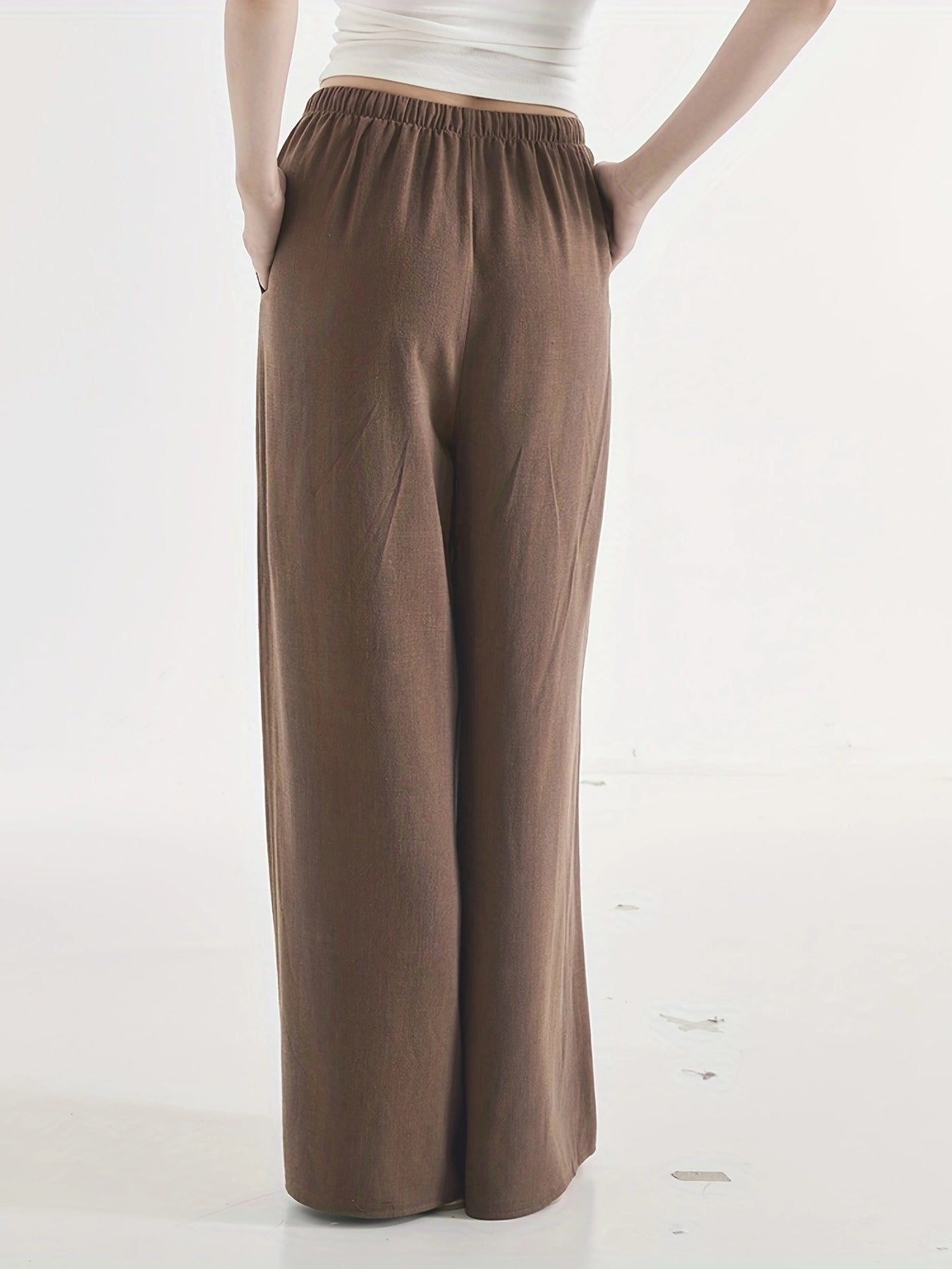 Effortless Wide Leg Pants for Women with Drawstring High Waist Relaxed Style