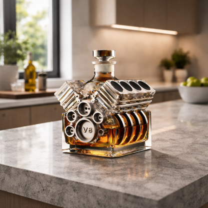 Stylish Whisky Decanter Bottle Gift Set with Motor Design