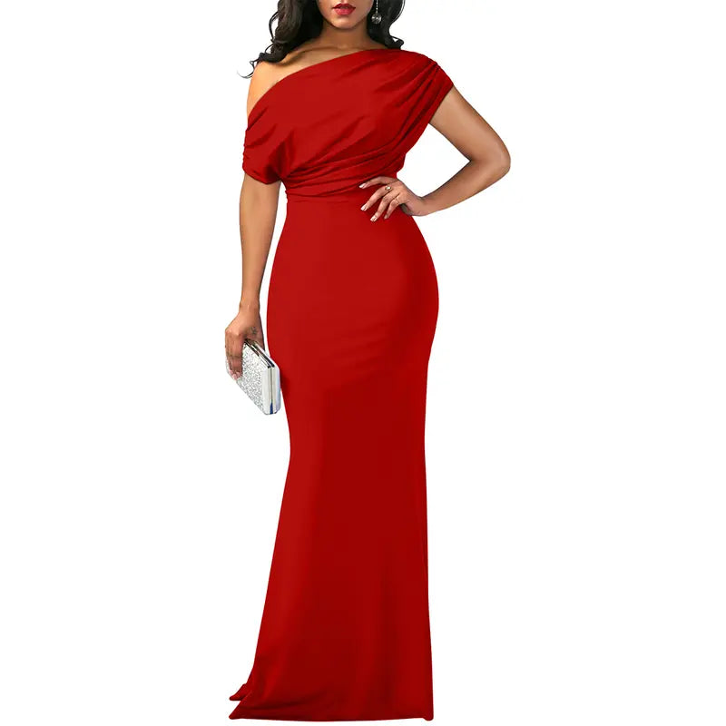 Stylish Evening Dress for Women with Off Shoulder Formal Wedding Guest Style