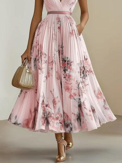 Elegant Wrap Mini Dress for Women with V Neck Sleeveless