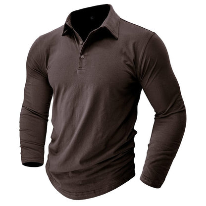 Classic Polo Shirt for Men with Long Sleeve