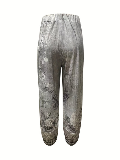 Comfortable Pants for Women with Cropped Elastic Waist