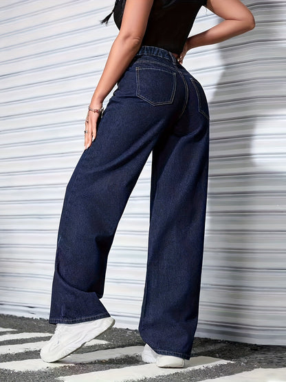 Effortless Relaxed Wide Leg Jeans for Women with High Waist Flowing Style