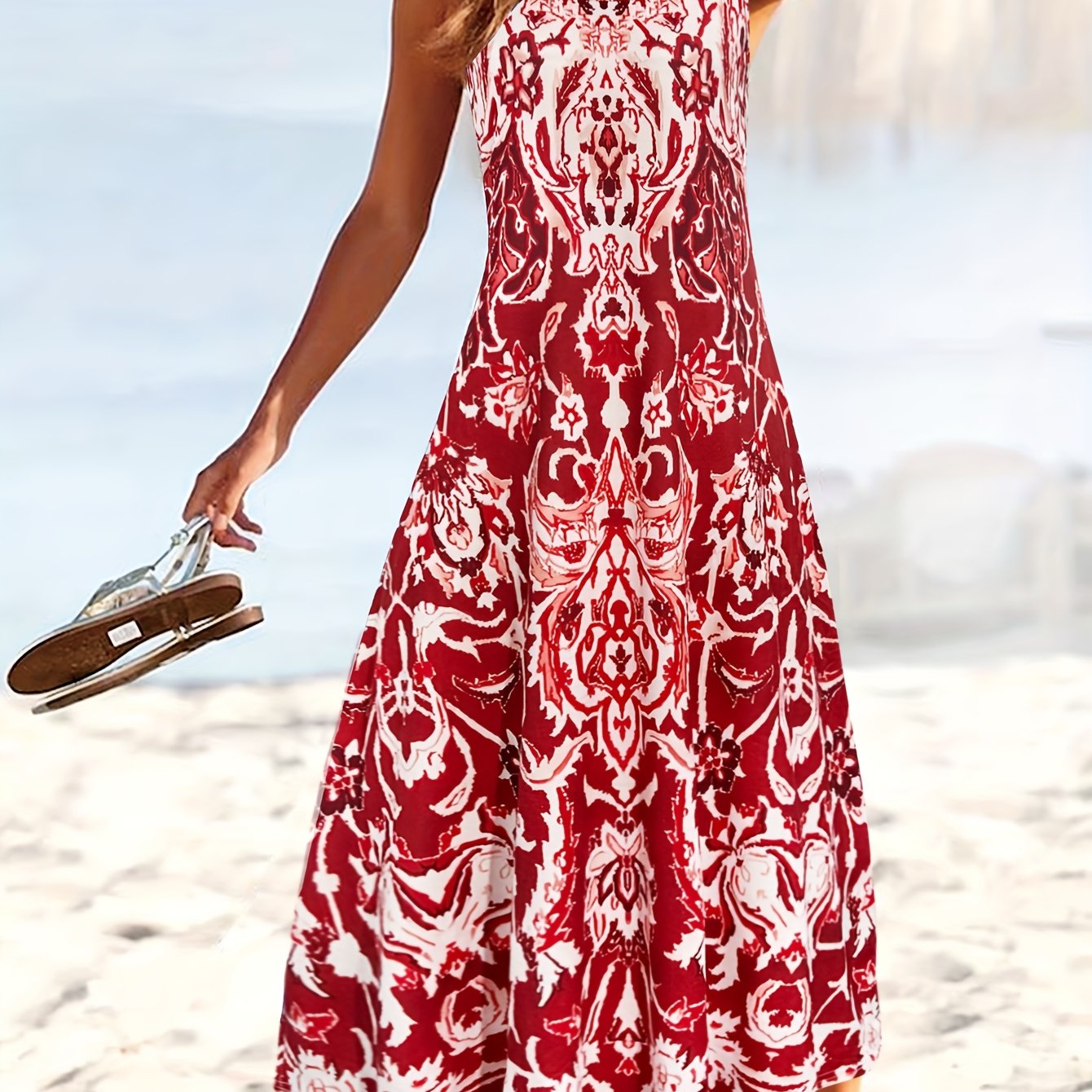 Effortless Floral Maxi Dress for Women with Sleeveless Casual Style