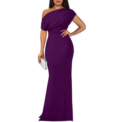 Stylish Evening Dress for Women with Off Shoulder Formal Wedding Guest Style