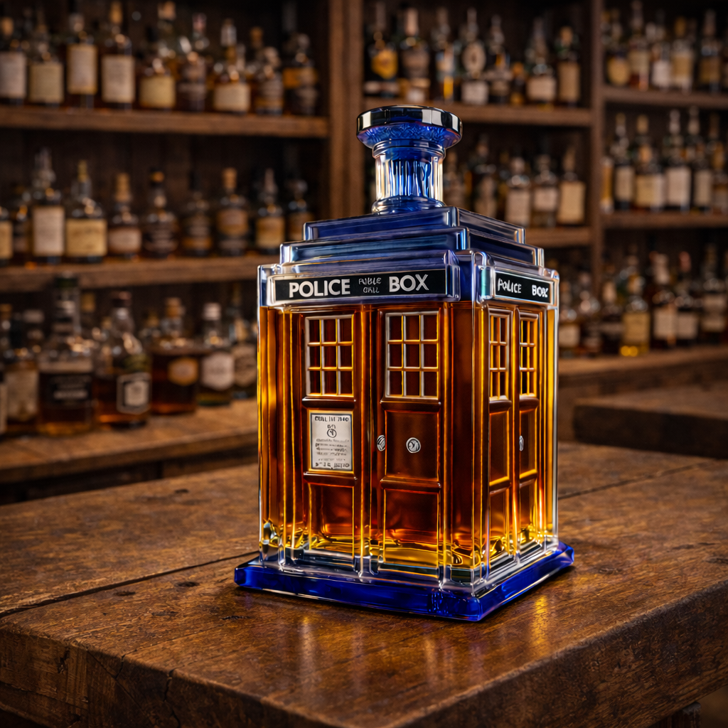Stylish Whisky Decanter Bottle Gift Set with Building Design