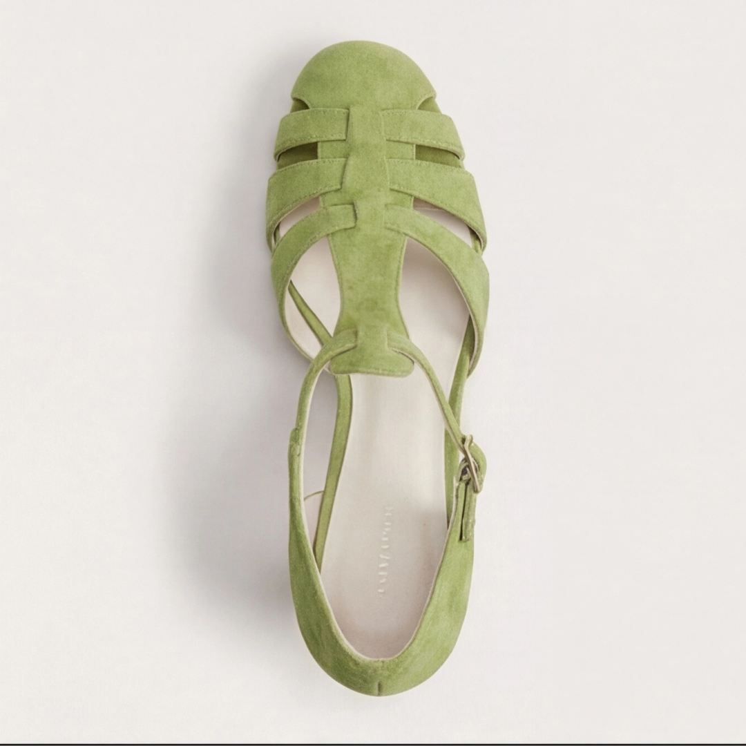 Comfortable Green Heels for Women with Closed Toe Cushioned Style