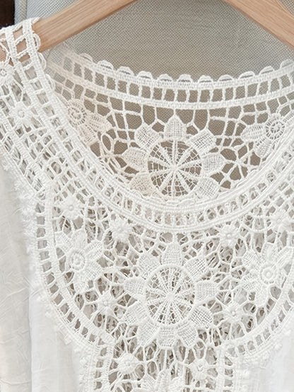 Effortless Ivory Poncho Shirts for Women with Crochet Fringe Hem Style