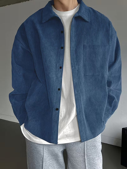 Effortless Corduroy Jacket for Men with Long Sleeve