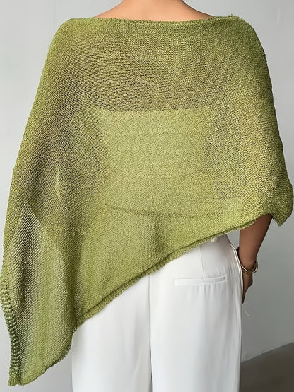 Effortless Poncho Shirts for Women with Asymmetric Hem Oversized Knit Style