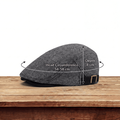 Stylish Cap for Men with Vintage Herringbone Design