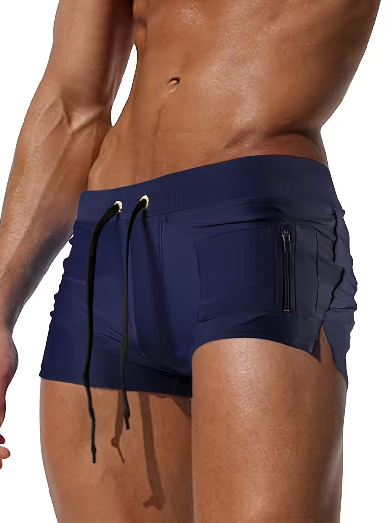 Classic Shorts for Men with Zipper Casual Style