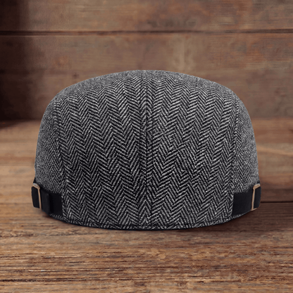 Stylish Cap for Men with Vintage Herringbone Design
