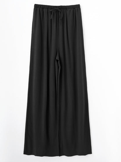 Effortless Wide Leg Pants for Women with Drawstring High Waist Relaxed Style