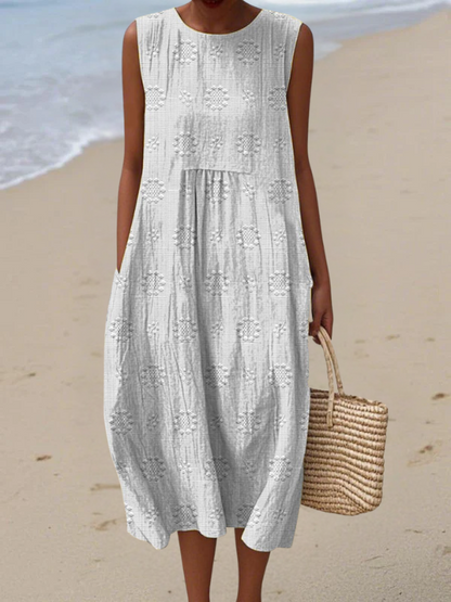 Elegant Embroidered Midi Dress for Women