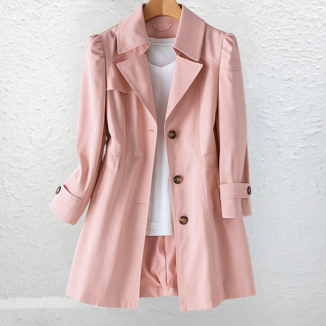 Elegant Trench Coat for Women with Vintage Casual Style