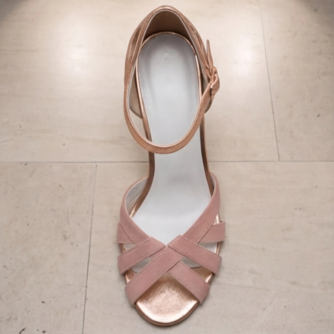 Comfortable Pink Heels for Women with Orthopedic T Strap Style