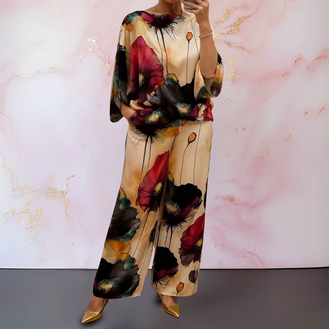 Elegant Satin Two Piece Set for Women