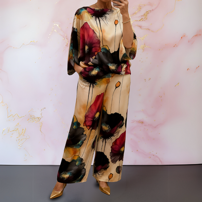 Elegant Satin Two Piece Set for Women